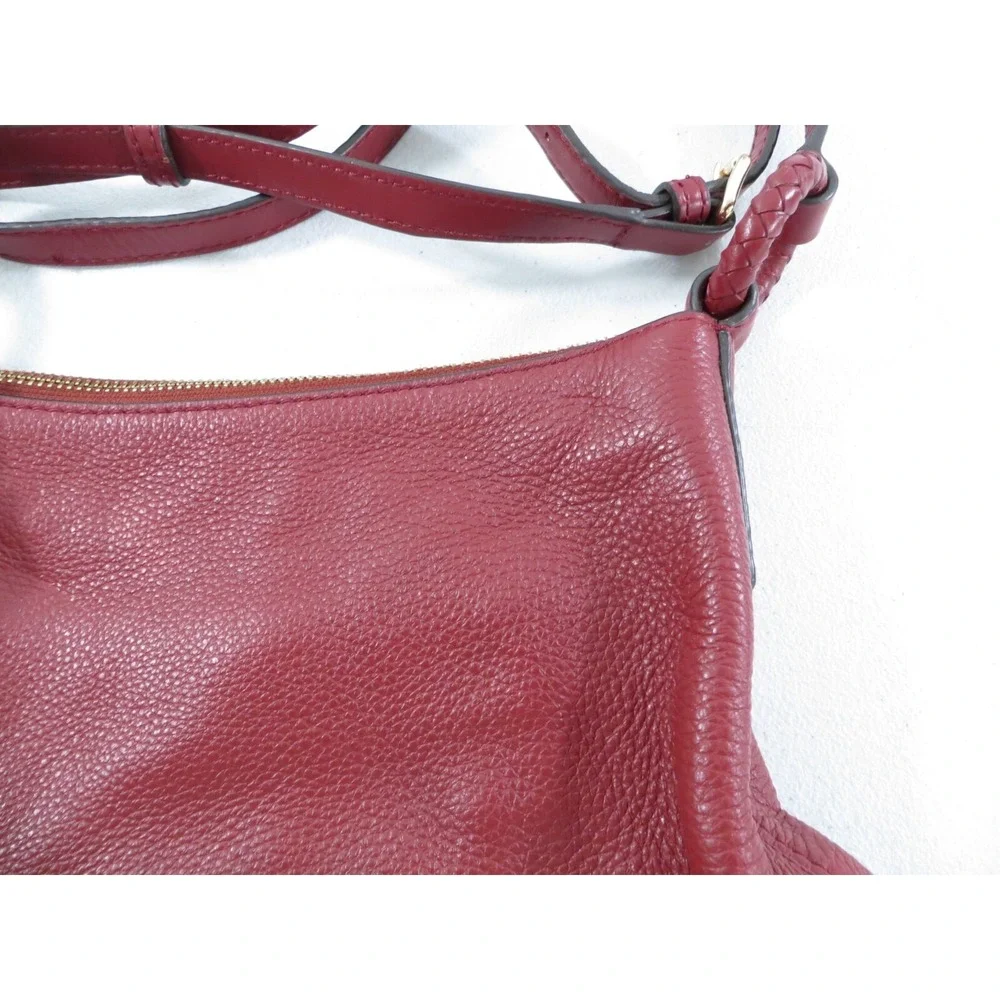 Michael Kors‎ Lexington Pebbled Leather Women's Crossbody Bag Purse Maroon Red